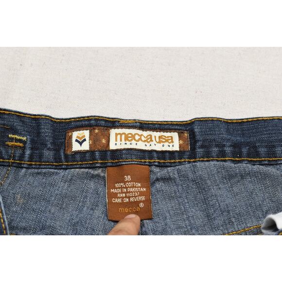 Men's Mecca USA Y2K Loose Fit Short Size 38 100% Cotton Baggy Fit - Picture 2 of 8